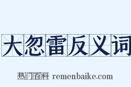 大忽雷反义词是什么意思的图片